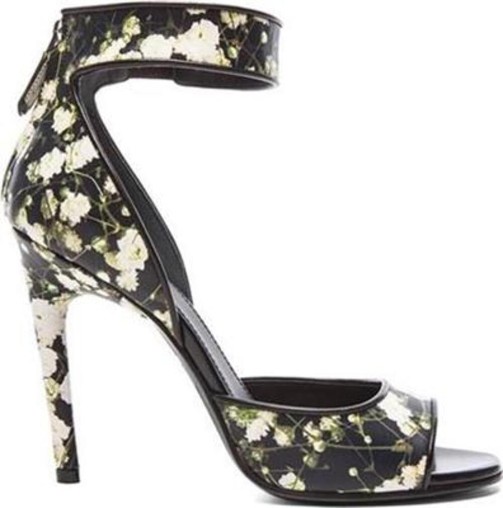 Givenchy Nenna Floral Baby's Breath Leather Ankle Strap Heels Sandals Shoes
